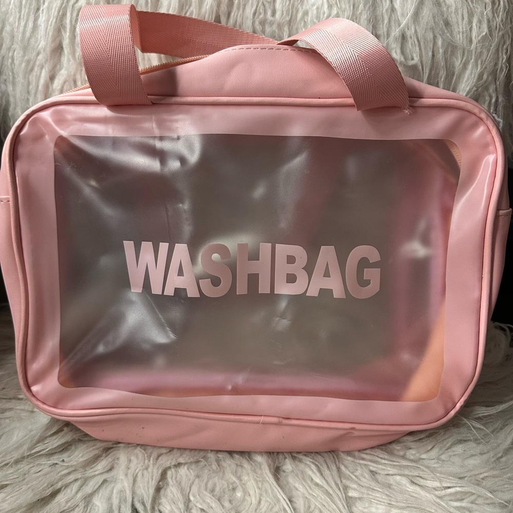 Pink Transparent Wash Bag